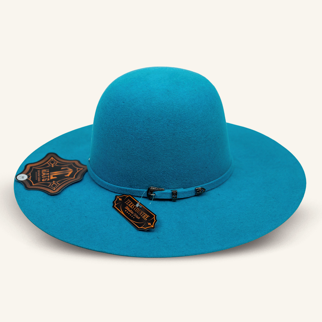 6X Felt Hat, Open Crown Hat, Open Crown Cowboy Hat, Turquoise Felt Hat, Turquoise Cowboy Hat, Custom Cowboy Hat, Custom Hat, Rabbit Fur Felt Hat, Premium Felt Hat, Handmade Hat, Premium Cowboy Hat, Luxury Cowboy Hat, Turquoise Fashion Hat, Modern Hat, Stylish Hat, Personalized Hat, Hat Customization, Hat Shaping, Crown Shaping, Brim Shaping, Open Crown Felt Hat, Men's Hat, Women's Hat, Unisex Hat, Fashion Hat, Festival Hat, Concert Hat, Everyday Hat, Boutique Hat, Premium Headwear, Luxury Headwear, Statemen