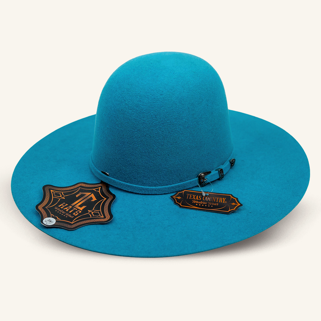 6X Felt Hat, Open Crown Hat, Open Crown Cowboy Hat, Turquoise Felt Hat, Turquoise Cowboy Hat, Custom Cowboy Hat, Custom Hat, Rabbit Fur Felt Hat, Premium Felt Hat, Handmade Hat, Premium Cowboy Hat, Luxury Cowboy Hat, Turquoise Fashion Hat, Modern Hat, Stylish Hat, Personalized Hat, Hat Customization, Hat Shaping, Crown Shaping, Brim Shaping, Open Crown Felt Hat, Men's Hat, Women's Hat, Unisex Hat, Fashion Hat, Festival Hat, Concert Hat, Everyday Hat, Boutique Hat, Premium Headwear, Luxury Headwear, Statemen