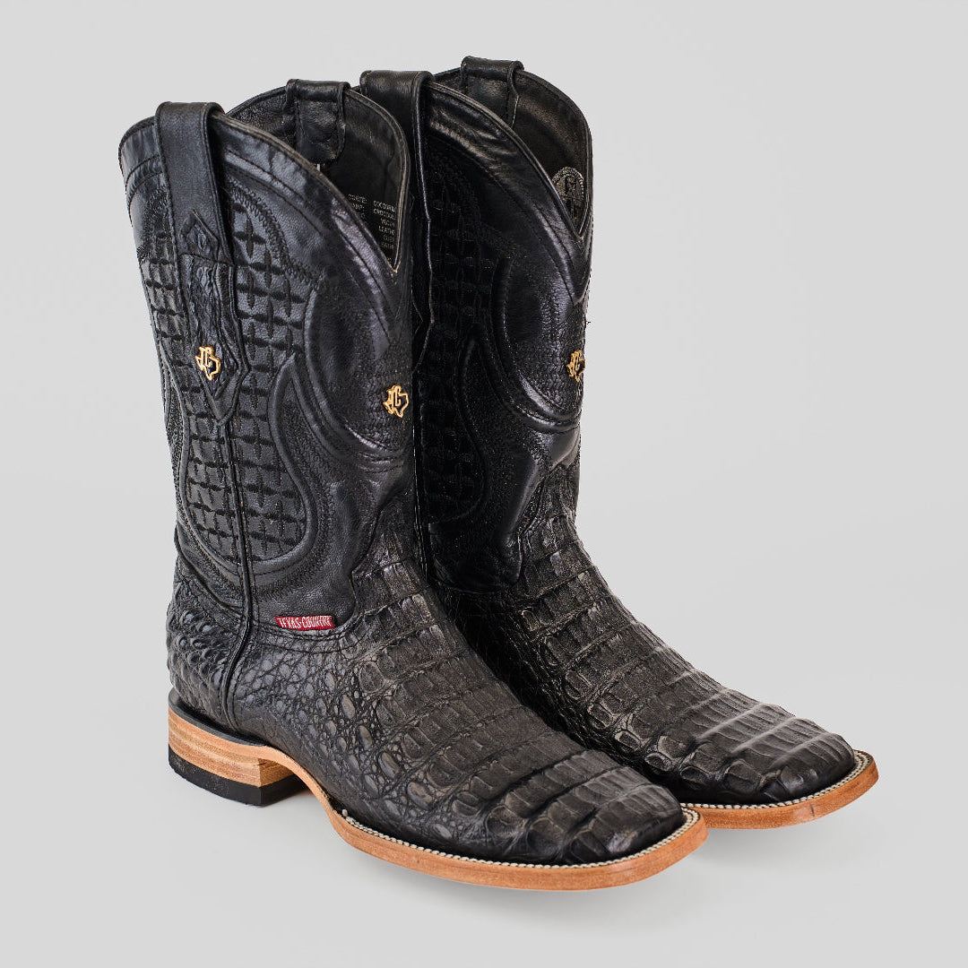 Rhodes HornBack - Black - Square Toe