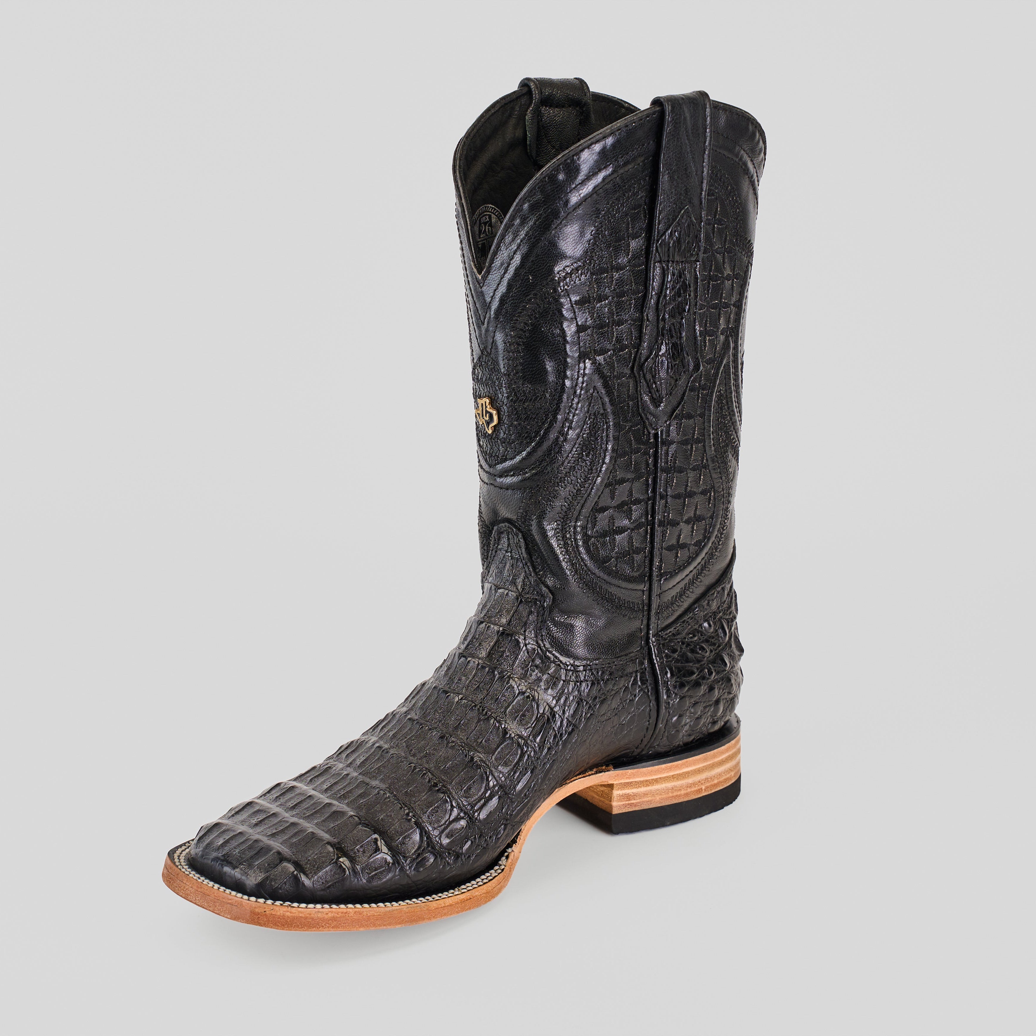 Rhodes HornBack - Black - Square Toe