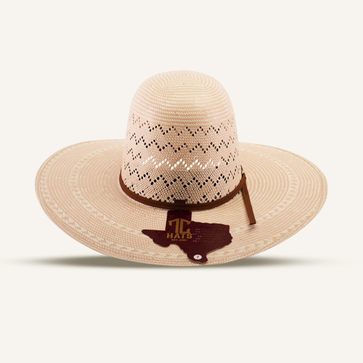 30X Straw Hat - Open Crown - Zig Zag