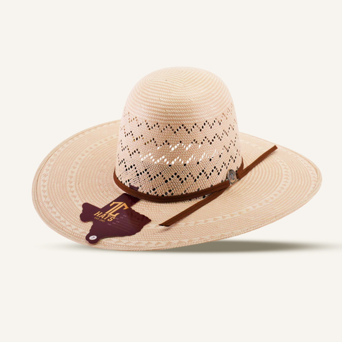 30X Straw Hat - Open Crown - Zig Zag
