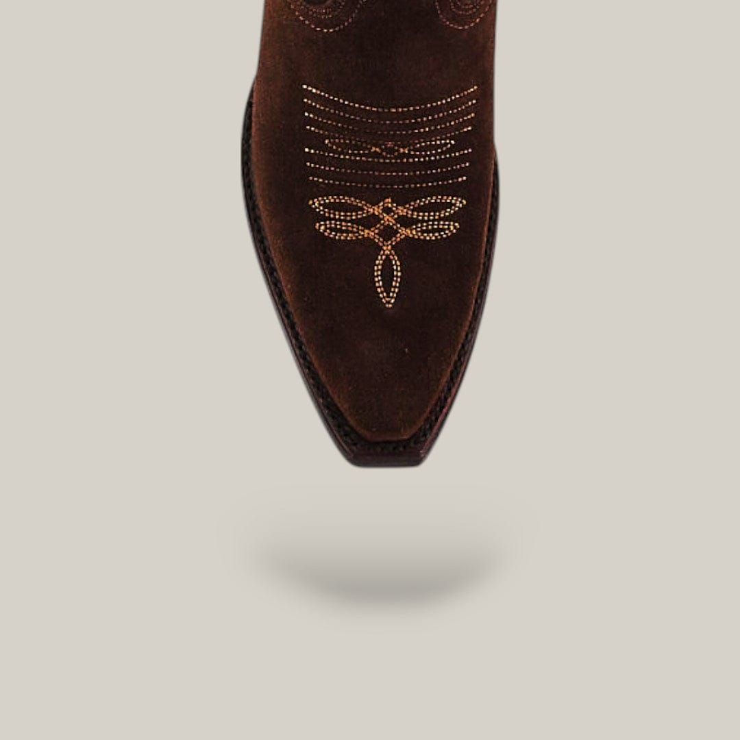 Kellie Suede Brownie Leather Sole – Tall Shaft – Snip Toe
