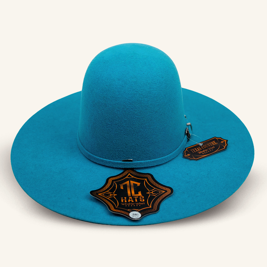 6X Felt Hat, Open Crown Hat, Open Crown Cowboy Hat, Turquoise Felt Hat, Turquoise Cowboy Hat, Custom Cowboy Hat, Custom Hat, Rabbit Fur Felt Hat, Premium Felt Hat, Handmade Hat, Premium Cowboy Hat, Luxury Cowboy Hat, Turquoise Fashion Hat, Modern Hat, Stylish Hat, Personalized Hat, Hat Customization, Hat Shaping, Crown Shaping, Brim Shaping, Open Crown Felt Hat, Men's Hat, Women's Hat, Unisex Hat, Fashion Hat, Festival Hat, Concert Hat, Everyday Hat, Boutique Hat, Premium Headwear, Luxury Headwear, Statemen