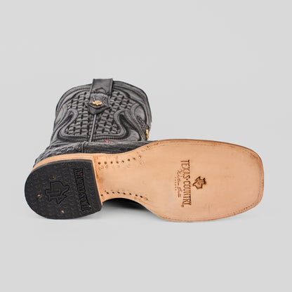 Rhodes HornBack - Black - Square Toe