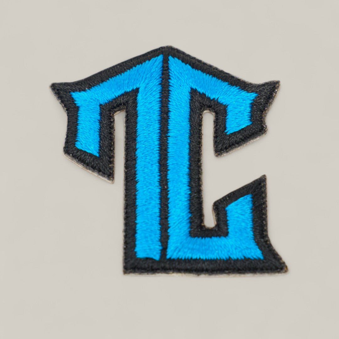 Blue TC Letter T Patch – Black Border