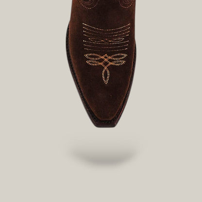 Kellie Suede Brownie Leather Sole – Tall Shaft – Snip Toe
