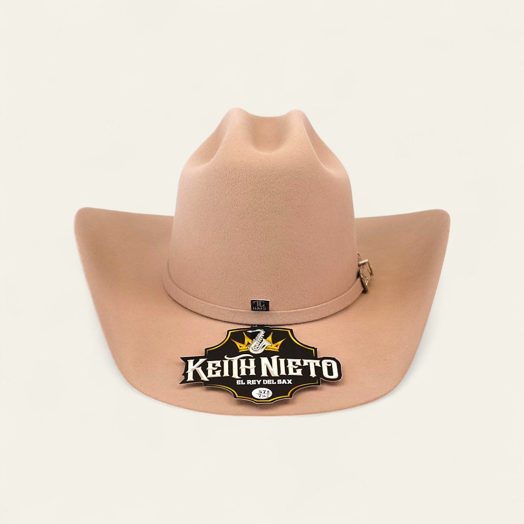 Texan hat, Keith Nieto, Limited, western style, beaver fur, high-quality hat, durability, exclusive design, suede band, traditional crown, brim, authentic, western, handmade, limited collection, originality, good taste, rodeo, western wedding, western jewel, classic colors, smoke gray, beige, black, custom inner lining, embroidered logo, special box, limited edition, exclusive, 100% Mexican.
